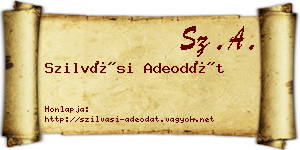 Szilvási Adeodát névjegykártya